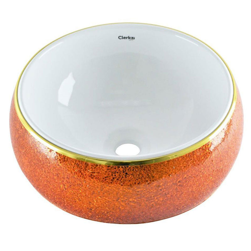 cuba de cerâmica coleção toques de cor - laranja