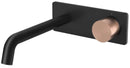 misturador parede monocomando p/ lavatório black matte e rosê gold