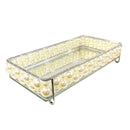 bandeja artesanalle pérola dupla- cromada- 10x20cm