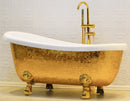 banheira vitoriana dourada