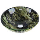 cuba de apoio de vidro com efeito marmorizado