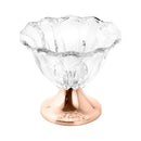 centro de mesa de vidro c/pé de aço louise rose gold- 25x22cm