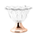 centro de mesa de vidro c/pé de aço louise rose gold- 25x22cm