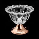 centro de mesa de vidro c/pé de aço louise rose gold- 25x22cm