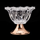 centro de mesa de vidro c/pé de aço louise rose gold- 25x22cm