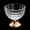 centro de mesa de vidro c/pé de aço mauricius rose gold- 22x21cm