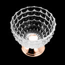 centro de mesa de vidro c/pé de aço mauricius rose gold- 22x21cm