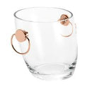 balde de vidro c/alça de aço inox rosê asti 15x16cm - wolff