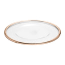 sousplat de vidro cordão liso rose gold- 35cm