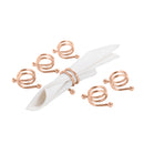 conjunto 6 anéis de aço para guardanapos espiral rose wolff