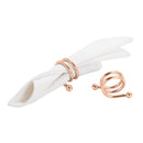 conjunto 6 anéis de aço para guardanapos espiral rose wolff