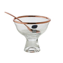 conjunto 6 bowls de vidro para sobremesa com colher vera rose