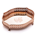 centro de mesa metal com pé roma rosê