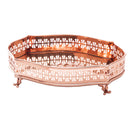 centro de mesa metal com pé roma rosê