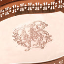 centro de mesa metal com pé roma rosê