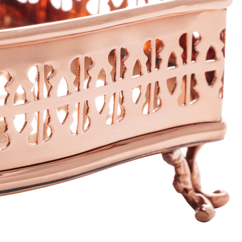 centro de mesa metal com pé roma rosê