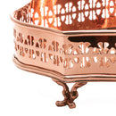 centro de mesa metal com pé roma rosê