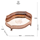 centro de mesa metal com pé roma rosê