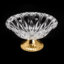 centro de mesa de vidro c/pe de aco louise dourado 34,5x20cm