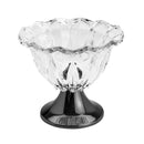 centro de mesa de vidro c/pé de aço louise black- 25x22cm