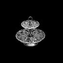 prato duplo de cristal para doce com pé e puxador black louise- 30x31cm