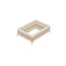 bandeja laca nude com pedrarias - 20x14x6,7 cm