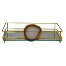 bandeja fence agata ambar - gold 15x25 cm