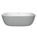 cuba de cerâmica branca com exterior metalizado textura horizontal