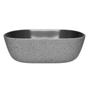 cuba de cerâmica preta com exterior metalizado