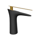 misturador monocomando para lavatório black matte e dourado