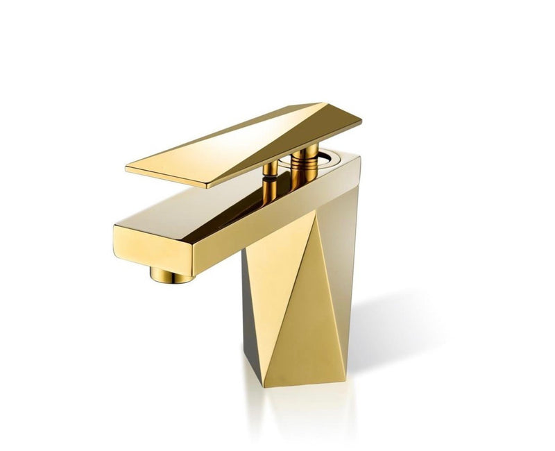misturador monocomando dourado lavatório