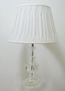 abajur de mesa com base de cristal
