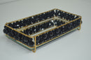 bandeja artesanalle pérola dupla preta - gold 10x20 cm