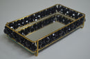 bandeja artesanalle pérola dupla preta - gold 10x20 cm
