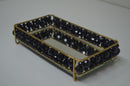 bandeja artesanalle pérola dupla preta - gold 10x20 cm