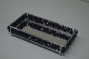 bandeja artesanalle pérola dupla preta - cromada 10x20 cm