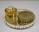 bandeja artesanalle pérola dupla- golden- 20cm