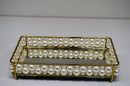 bandeja artesanalle pérola dupla - gold 10x20 cm