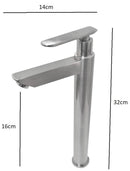 torneira aço escovado alta