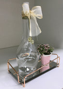 bandeja ângulo - rosê gold 10x20 cm