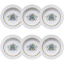 jogo de prato fundo floral chic- 6 peças