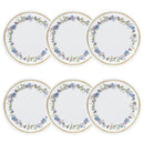 jogo de prato sobremesa floral chic- 6 peças