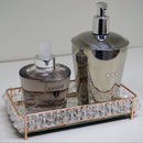 bandeja artesanalle cristal duplo - rosê gold 10x20 cm