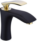 misturador monocomando para lavatório black matte e dourado