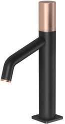 misturador monocomando para lavatório black matte e rosê gold