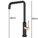 misturador monocomando para cozinha black matte e rosê gold