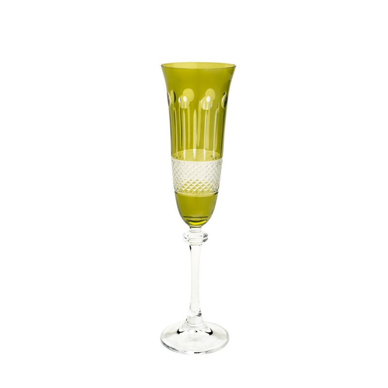 cj 6 taças cristal ecológico lapidado p/ champagne alexandra/asio 190ml
