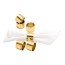 conjunto 6 peças anéis de aço p/ guardanapos elegance dourado