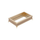 bandeja mdf dourada com pedrarias - 25x15x6,7 cm