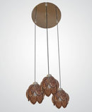 luminária pendente trio pétalas redonda